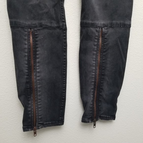 Free People Black High Rise Ankle Skinny Distress sz 28 - Picture 7 of 11